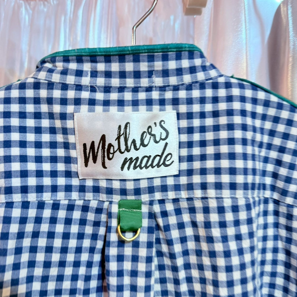 チュール付きチェックシャツ