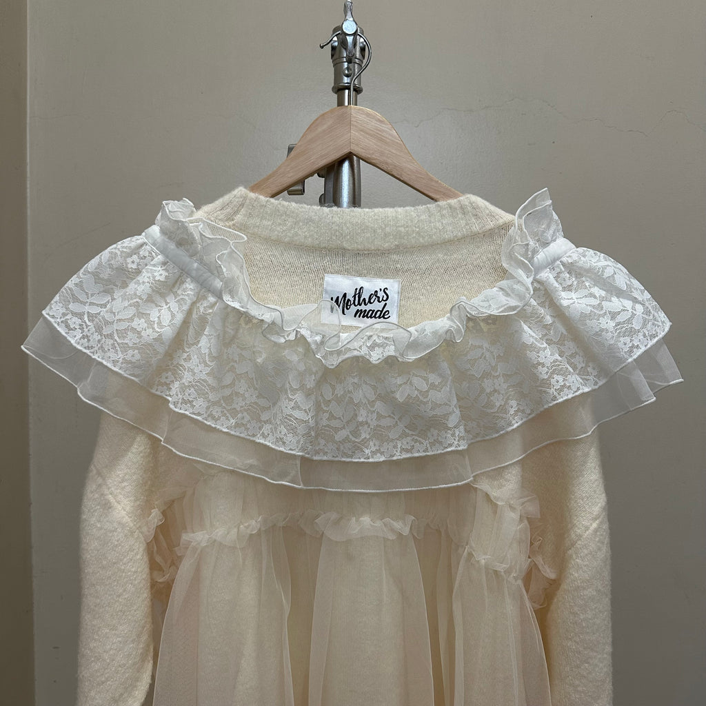 取り外し可能なレース付きチュールセーター