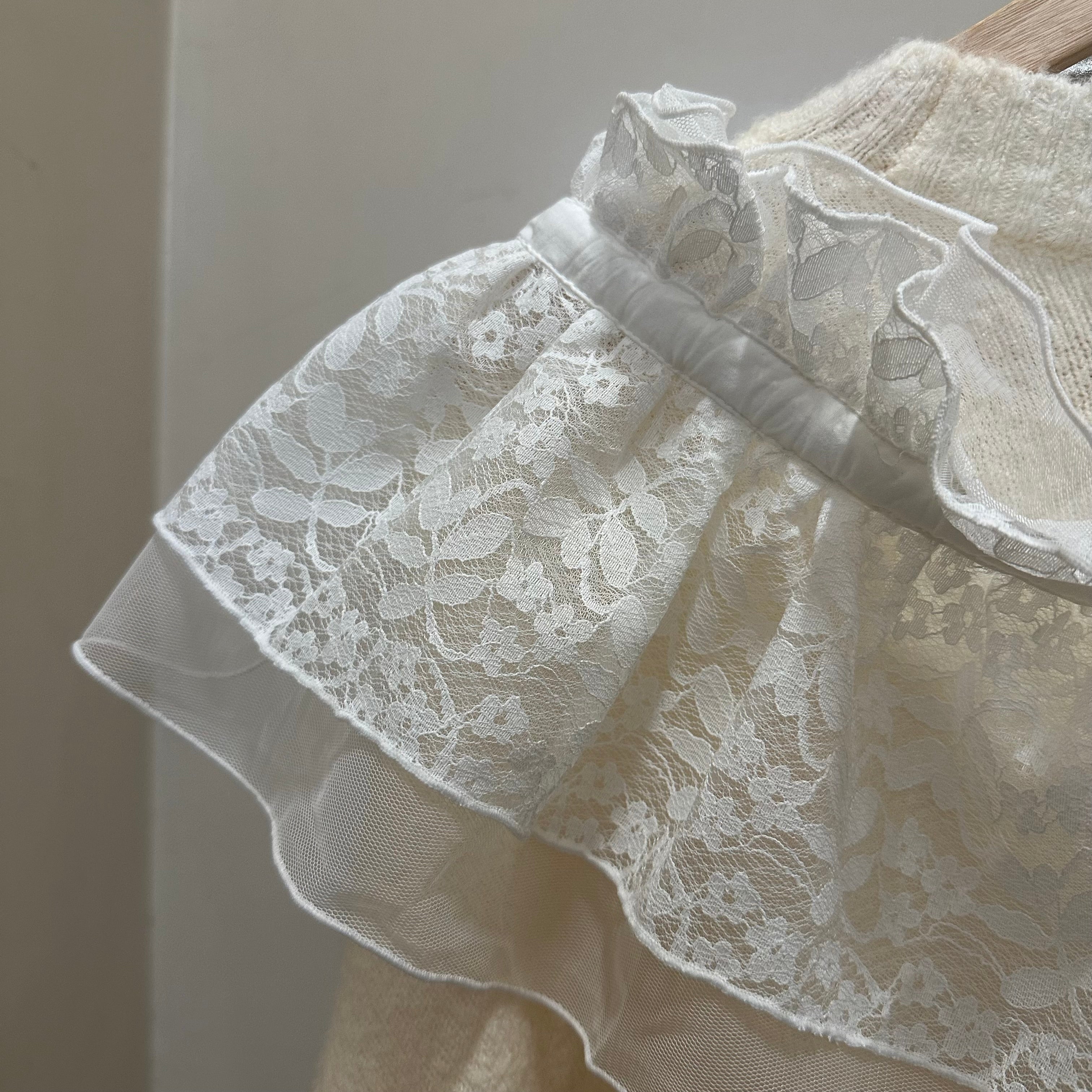 取り外し可能なレース付きチュールセーター