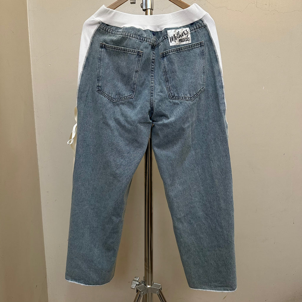 レース付きデニム