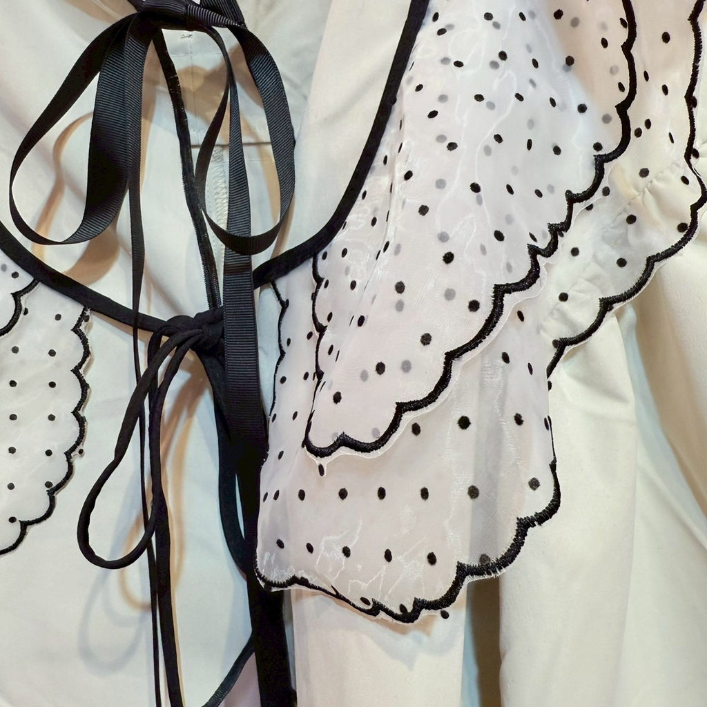 アイボリーレース刺繍バルーンスリーブジャケットハウリー