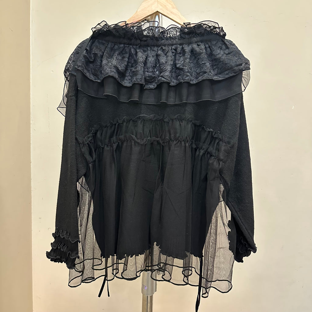 取り外し可能なレース付きチュールセーター