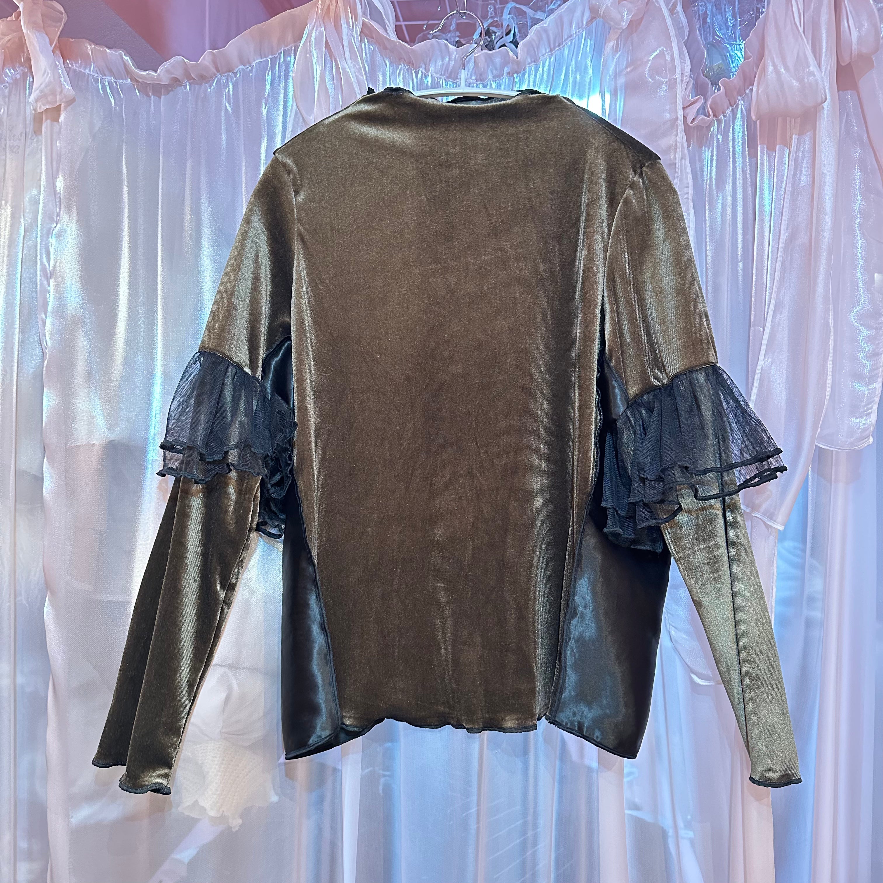 カーキベルベットトップス