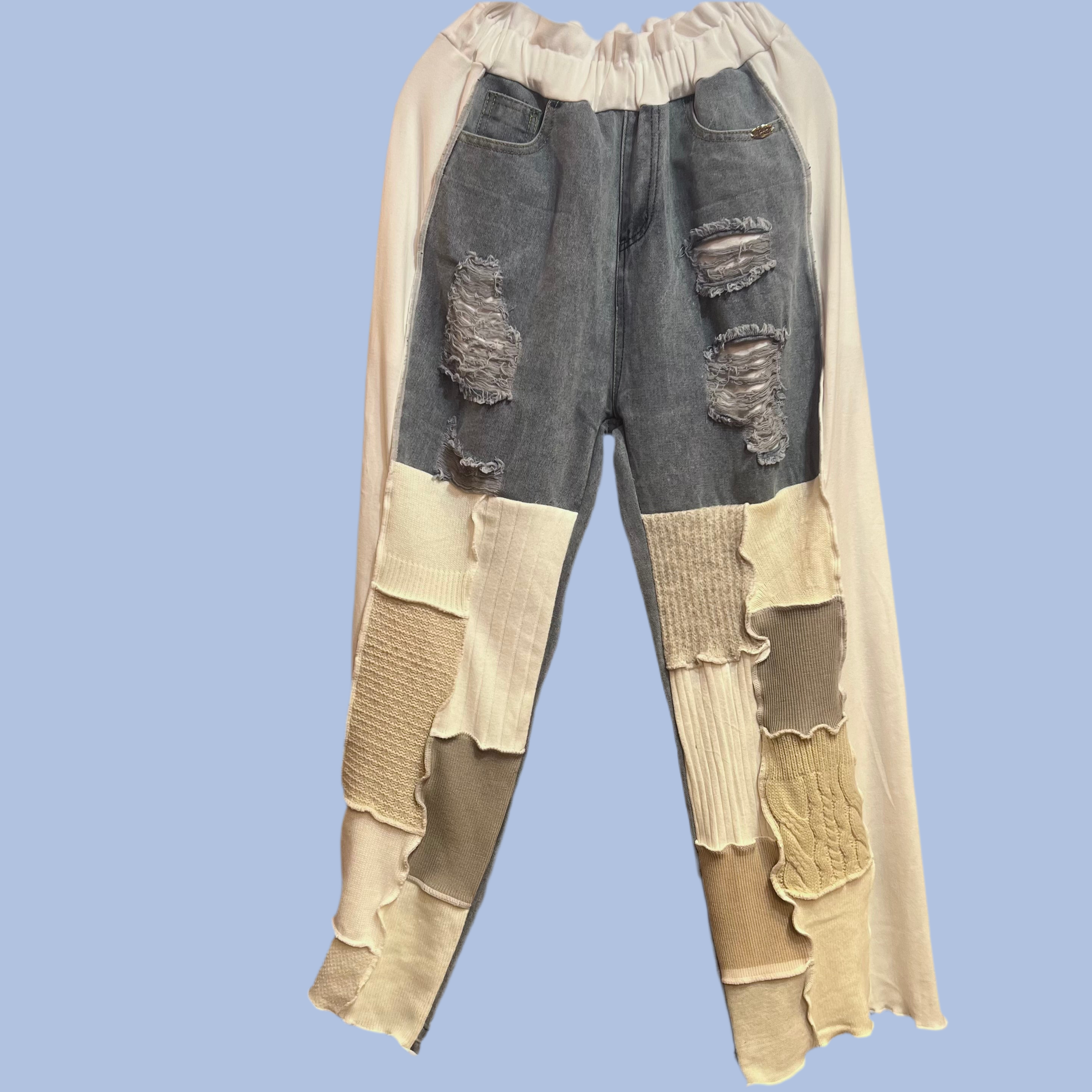 ニットパッチワークデニム (はいいる