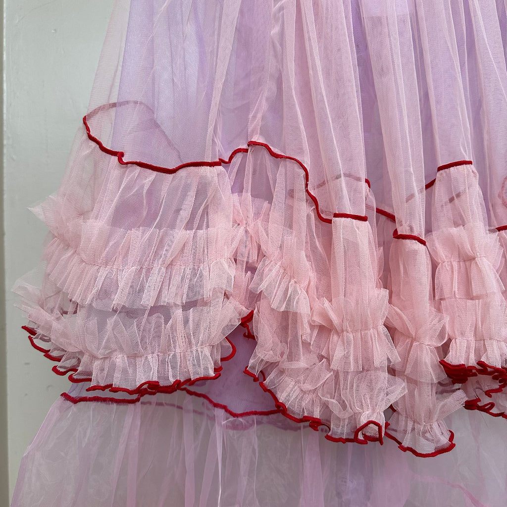 ピンク×パープルのチュールスカート