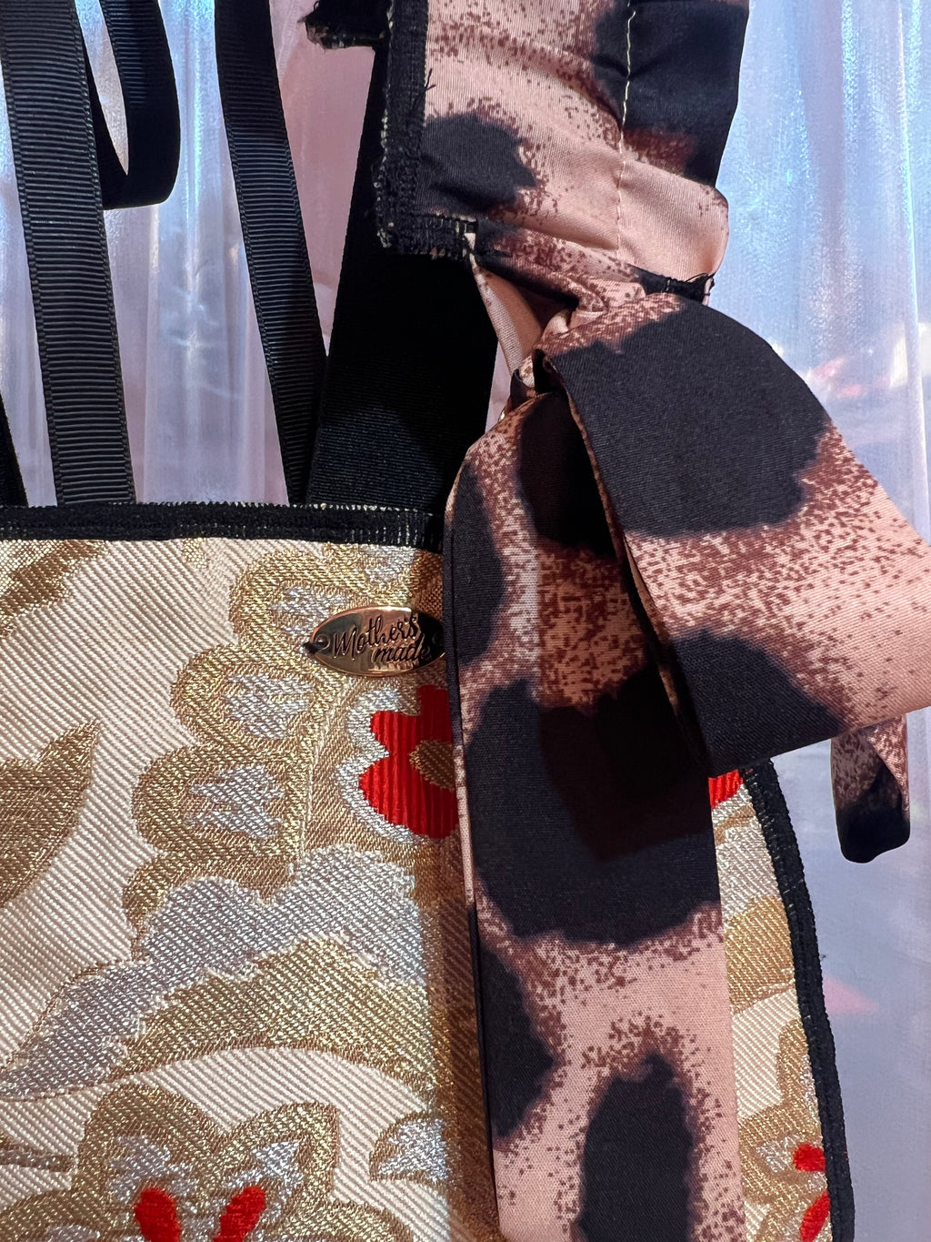 トラックパンツ x ヒョウ柄 リメイクOP