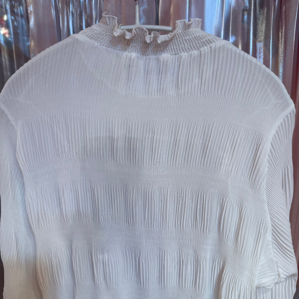 白レースパッチワークトップス