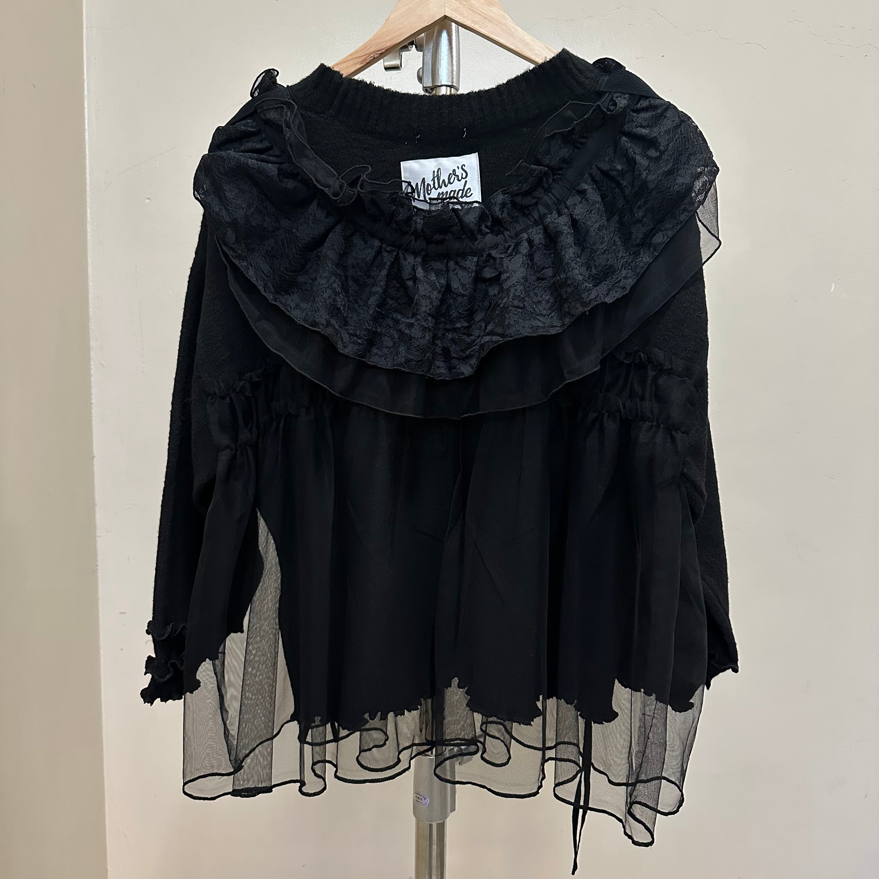 取り外し可能なレース付きチュールセーター