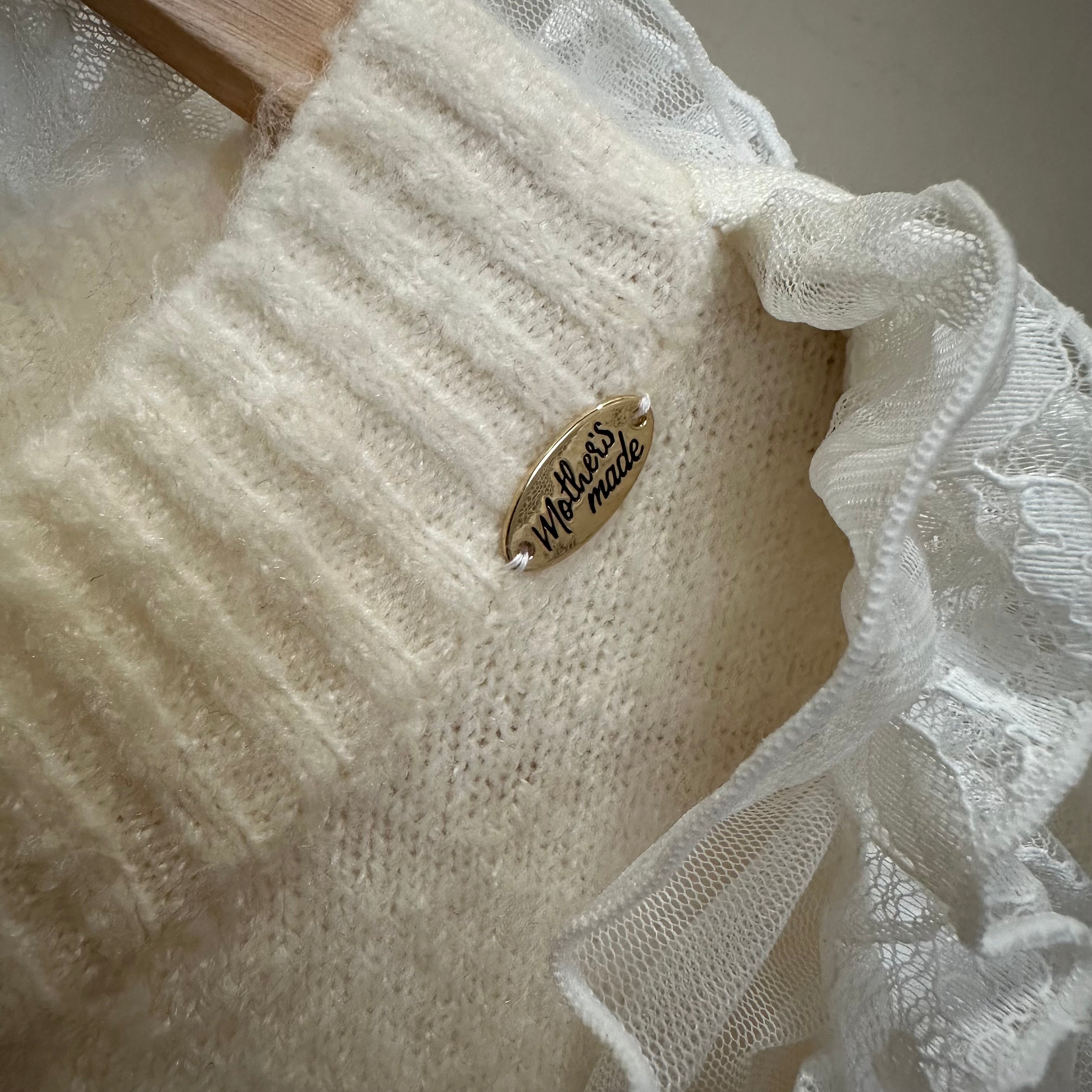 取り外し可能なレース付きチュールセーター