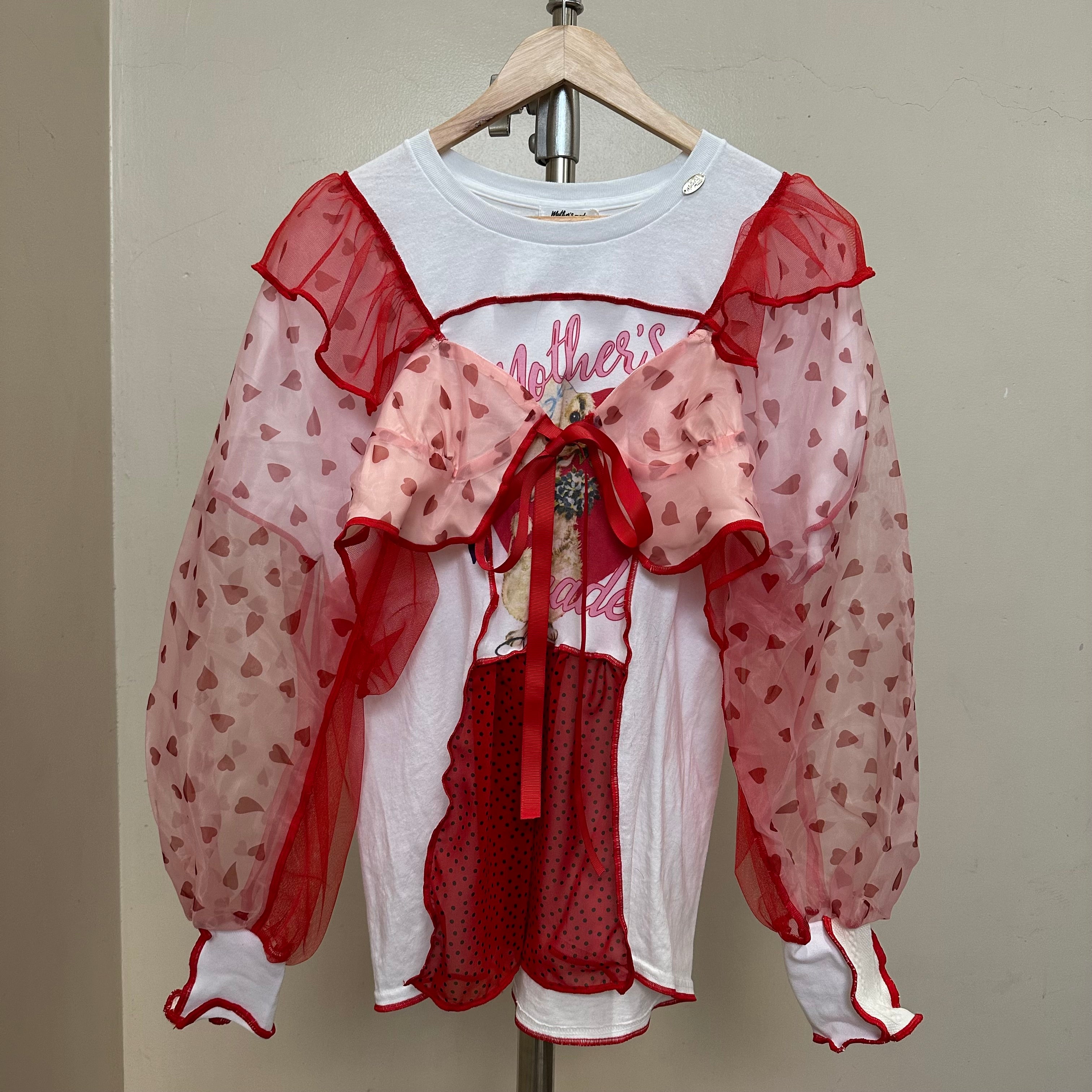 ワンちゃんハートリメイクトップス