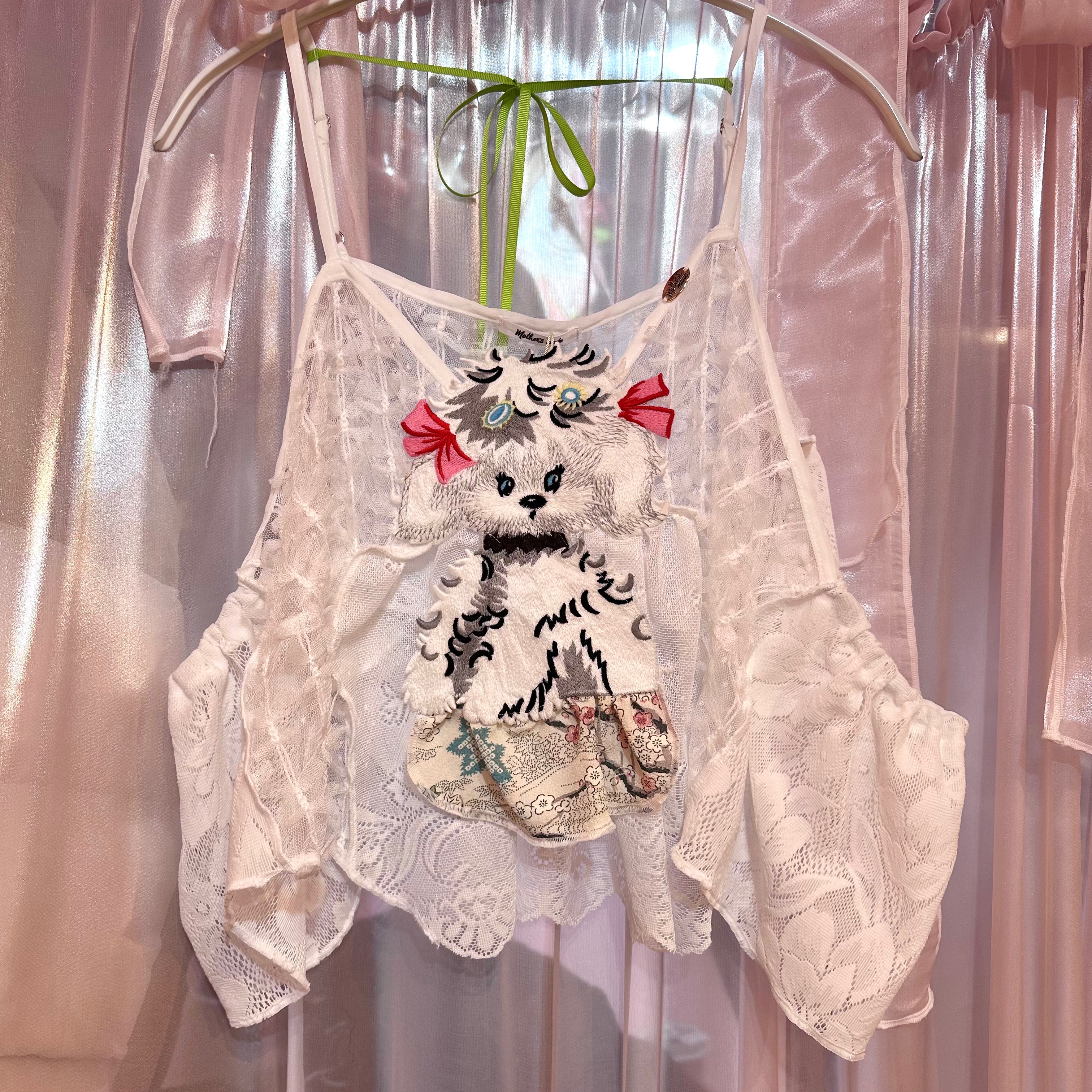 白いレースのワンちゃんキャミソール