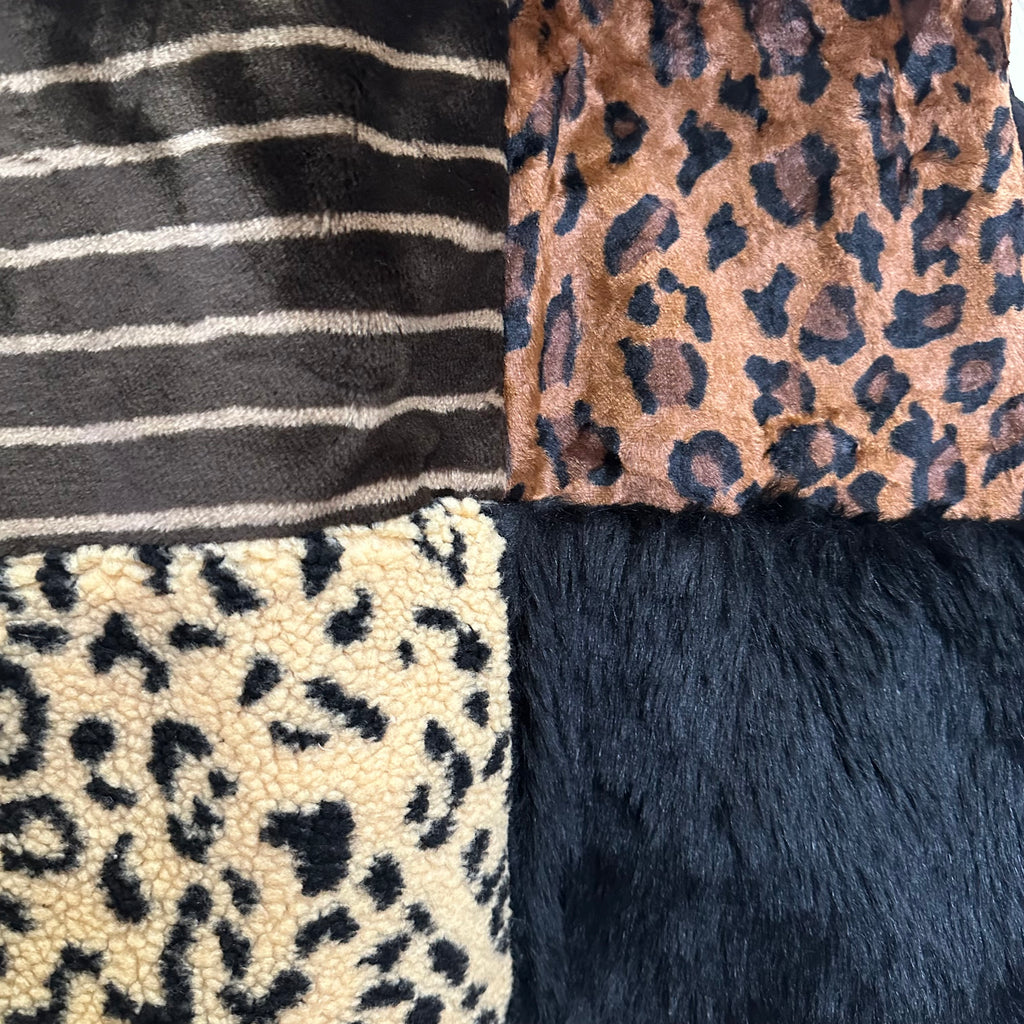 ファーパッチワークベスト