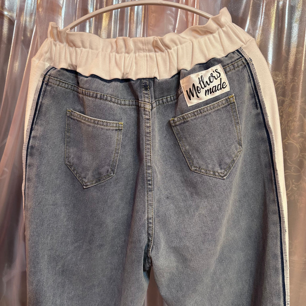 ニットパッチワークデニム