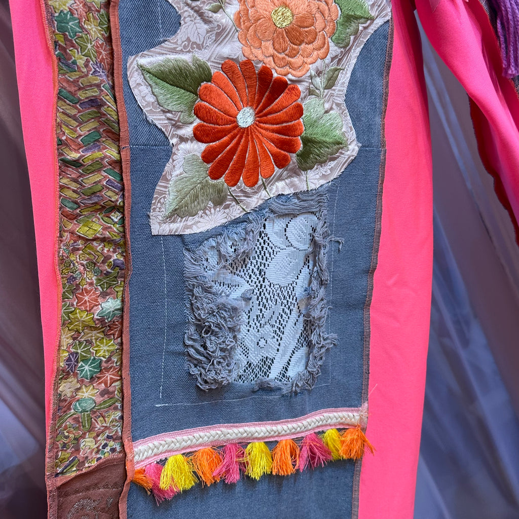 着物リメイクフリンジデニム