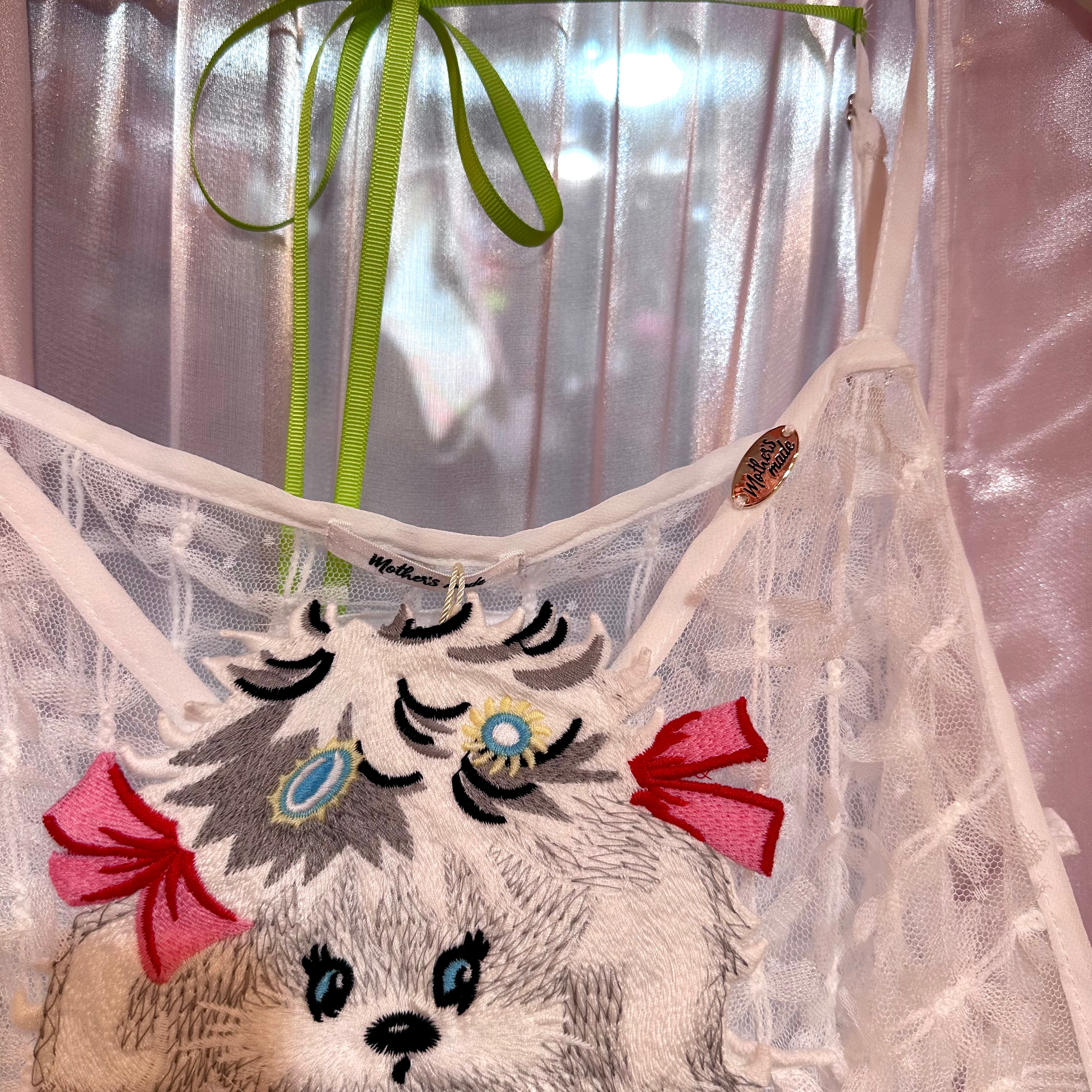 白いレースのワンちゃんキャミソール