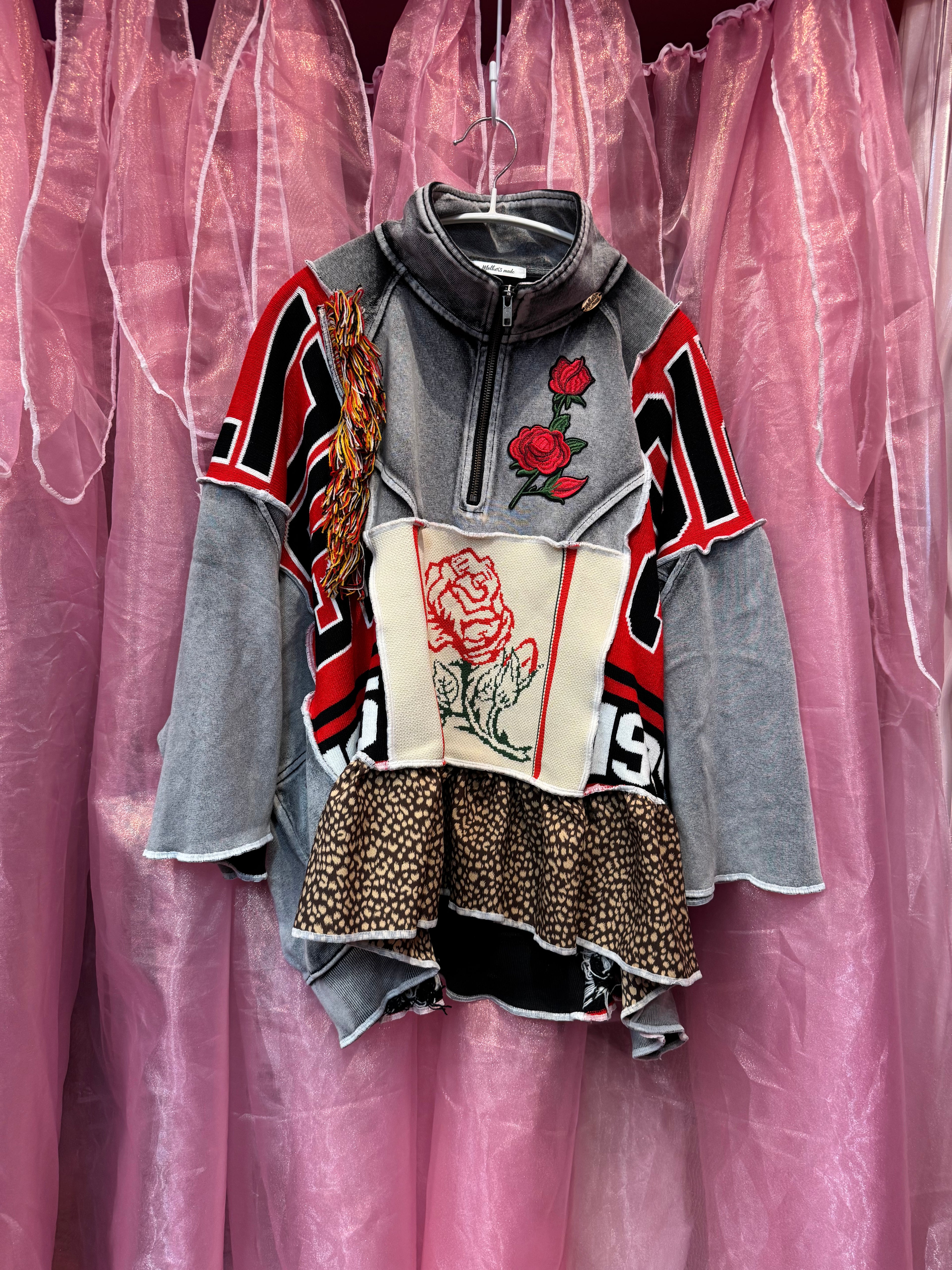 インスタライブ紹介商品・608203ハーフジップトップス(グレー)