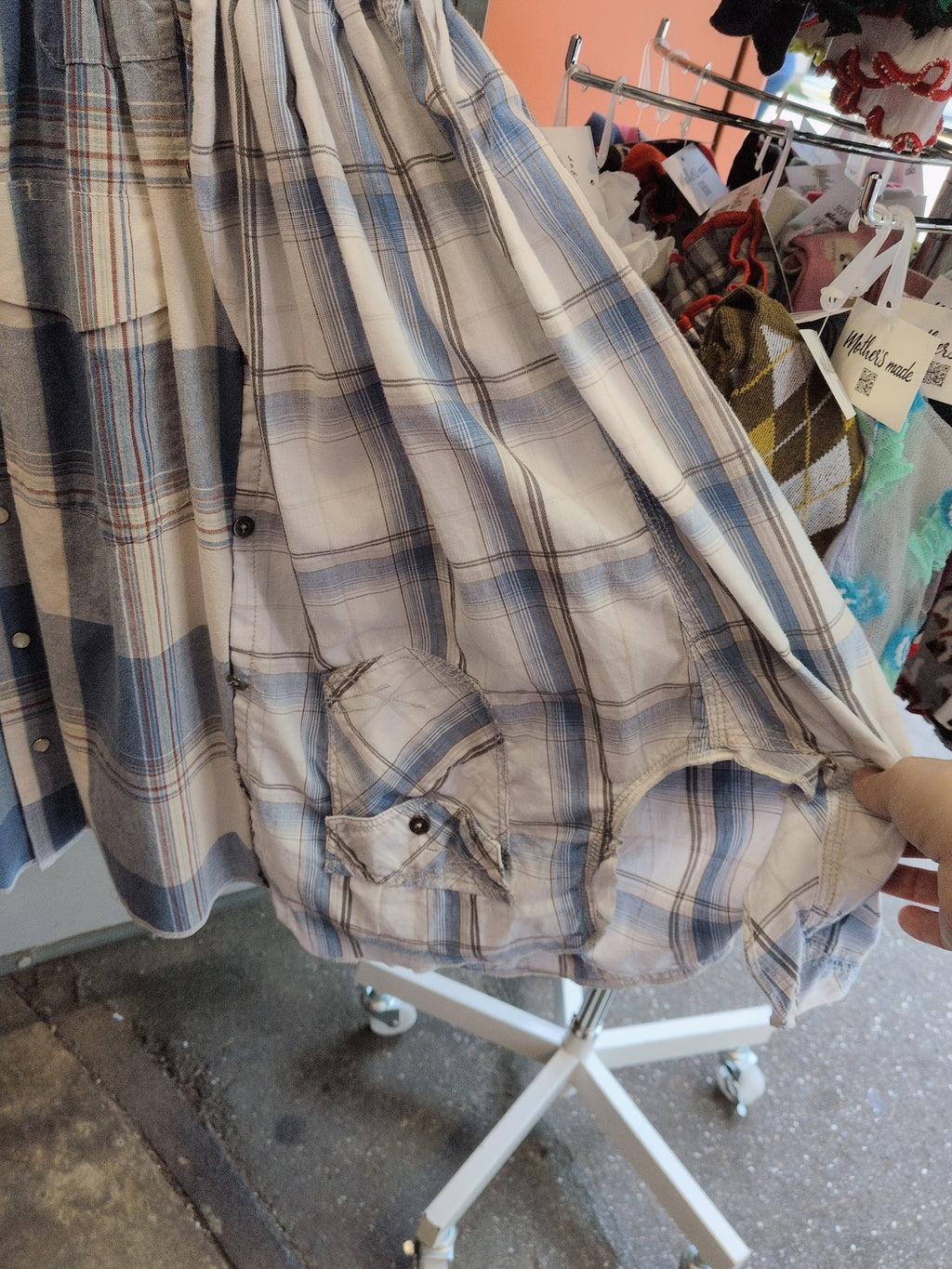 シャツリメイクサロペット ブルー