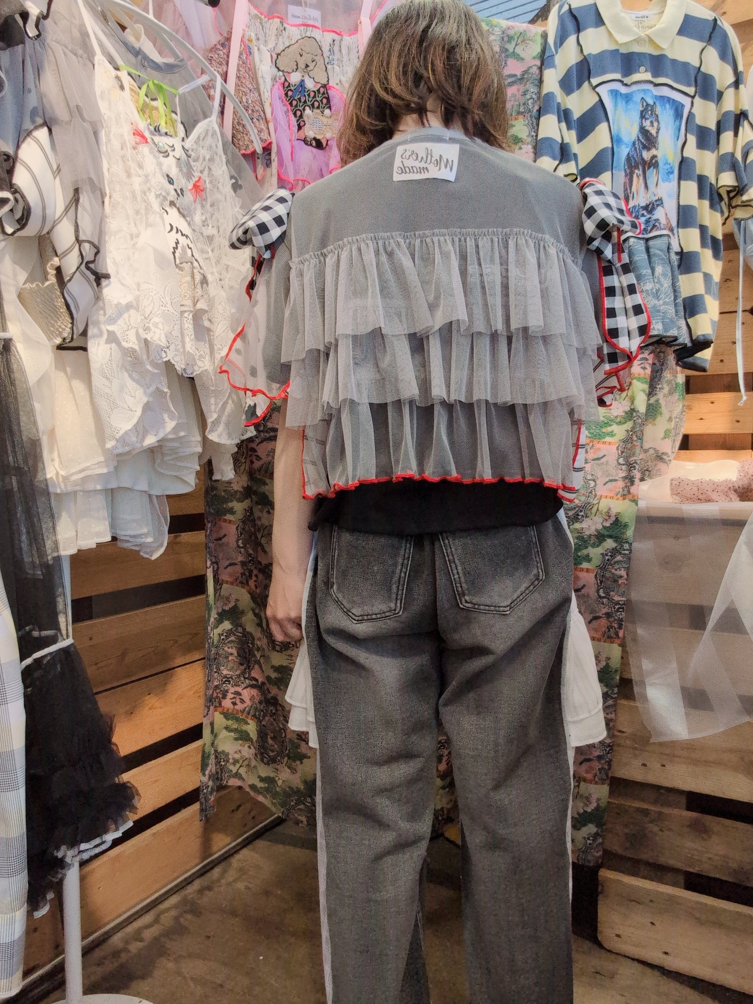 りすハート♡シフォントップス グレー