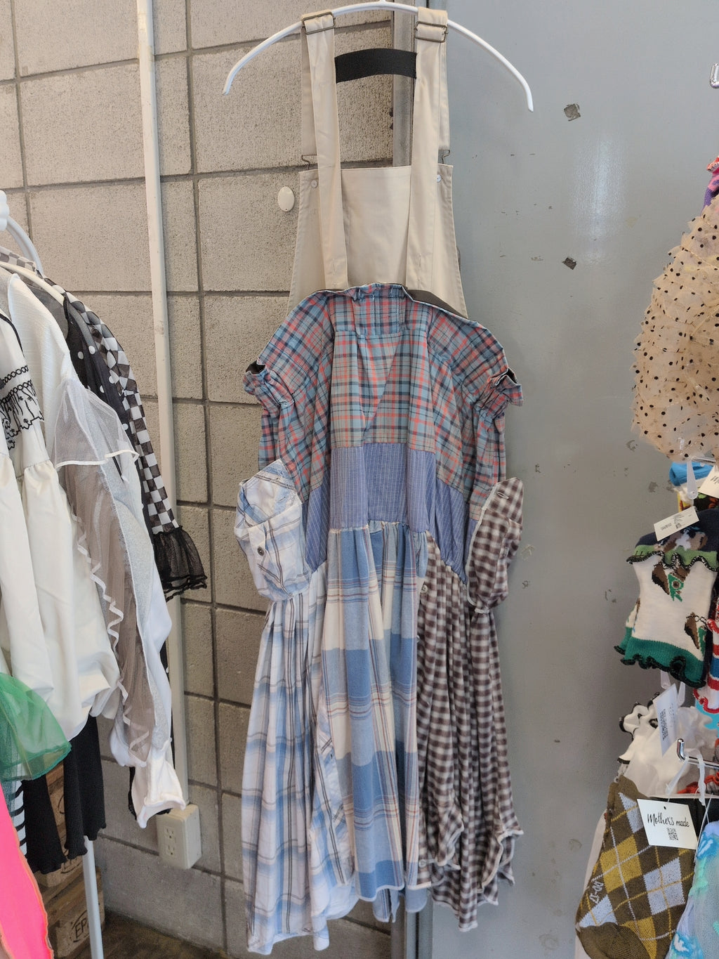 シャツリメイクサロペット ブルー
