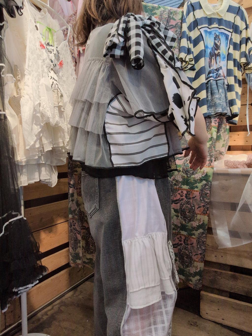 ねこハート♡シフォントップス グレー